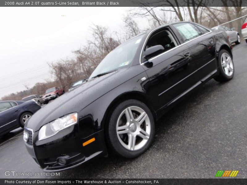 Brilliant Black / Black 2008 Audi A4 2.0T quattro S-Line Sedan
