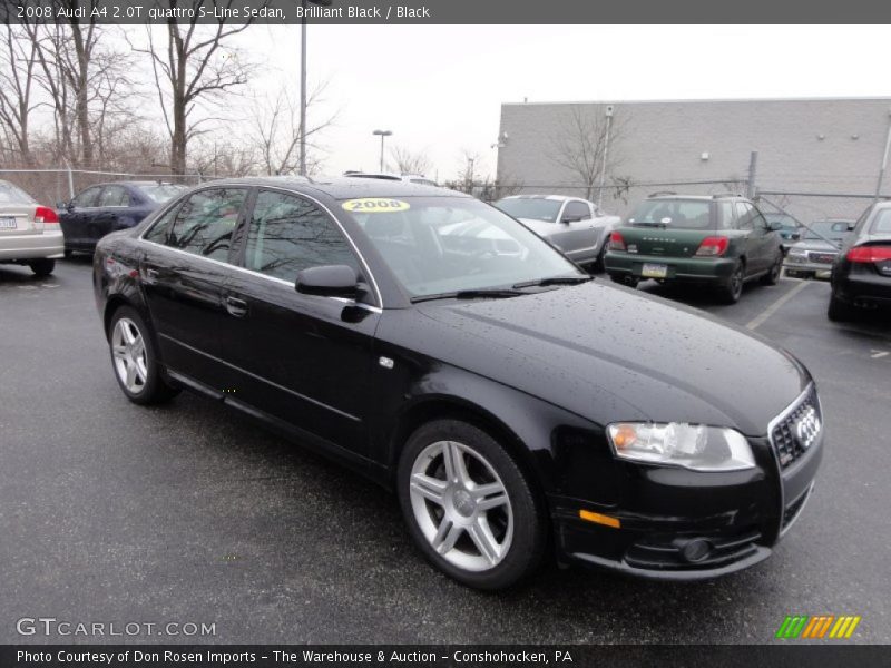 Brilliant Black / Black 2008 Audi A4 2.0T quattro S-Line Sedan