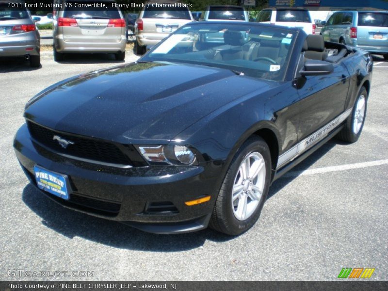 Ebony Black / Charcoal Black 2011 Ford Mustang V6 Convertible
