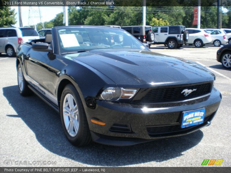 Ebony Black / Charcoal Black 2011 Ford Mustang V6 Convertible