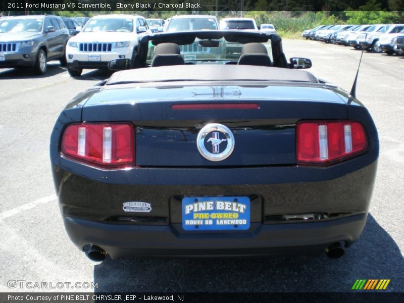 Ebony Black / Charcoal Black 2011 Ford Mustang V6 Convertible