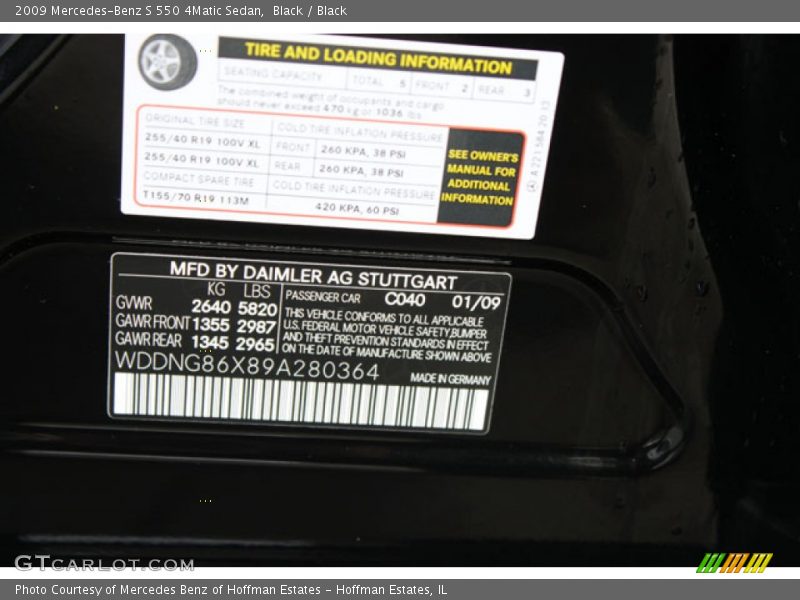 Black / Black 2009 Mercedes-Benz S 550 4Matic Sedan