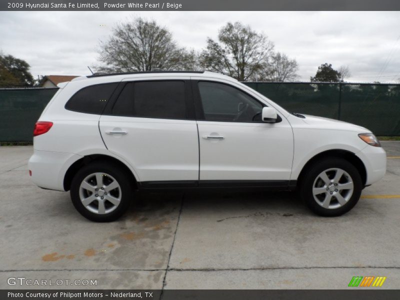 Powder White Pearl / Beige 2009 Hyundai Santa Fe Limited