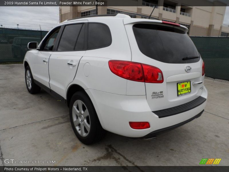 Powder White Pearl / Beige 2009 Hyundai Santa Fe Limited