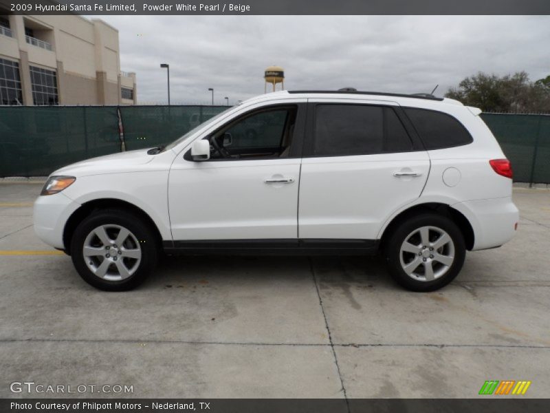 Powder White Pearl / Beige 2009 Hyundai Santa Fe Limited