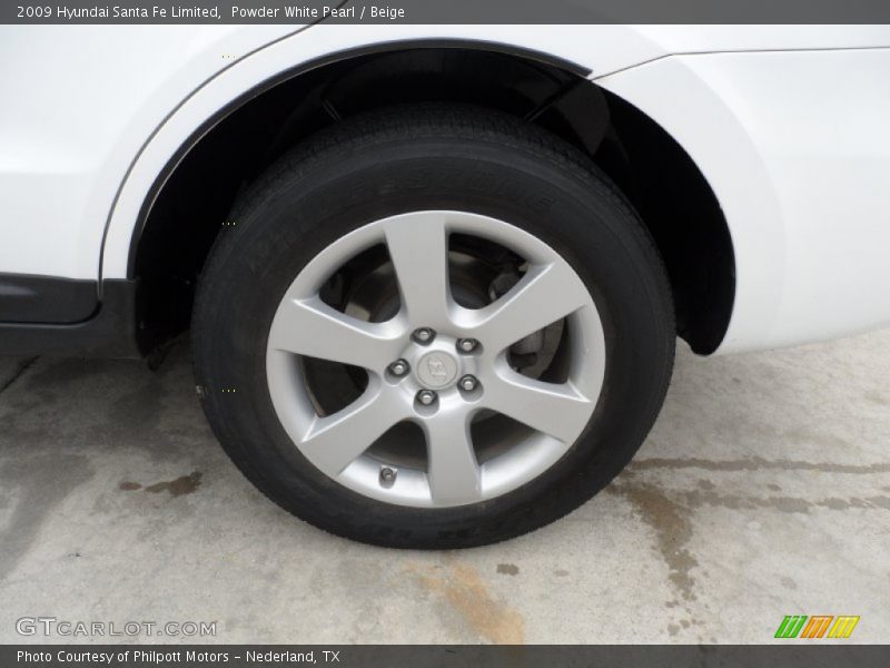 Powder White Pearl / Beige 2009 Hyundai Santa Fe Limited