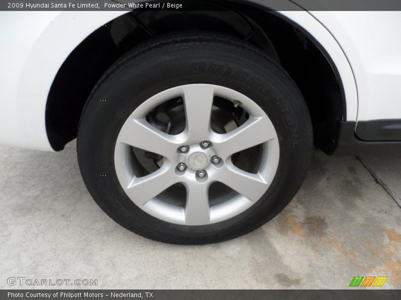 Powder White Pearl / Beige 2009 Hyundai Santa Fe Limited