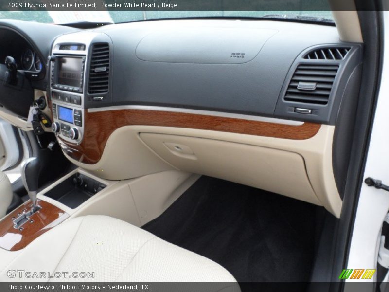 Powder White Pearl / Beige 2009 Hyundai Santa Fe Limited