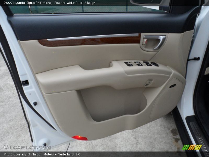 Powder White Pearl / Beige 2009 Hyundai Santa Fe Limited