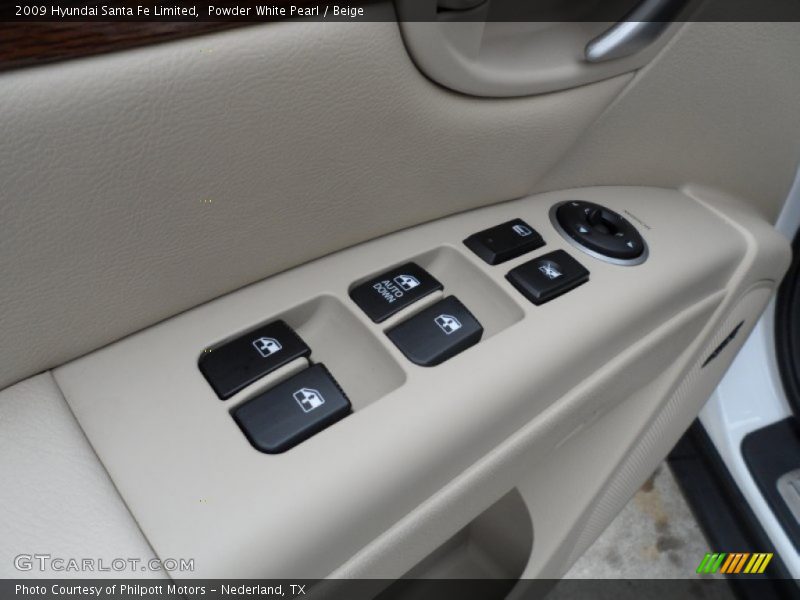 Powder White Pearl / Beige 2009 Hyundai Santa Fe Limited