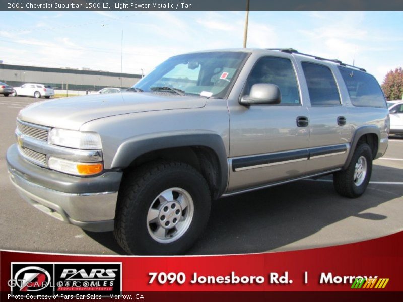 Light Pewter Metallic / Tan 2001 Chevrolet Suburban 1500 LS