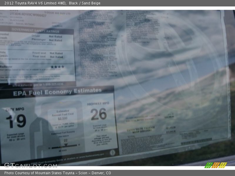 Black / Sand Beige 2012 Toyota RAV4 V6 Limited 4WD