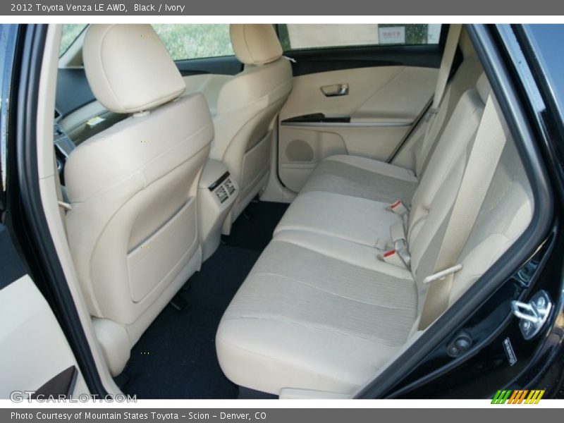 Rear Seat of 2012 Venza LE AWD