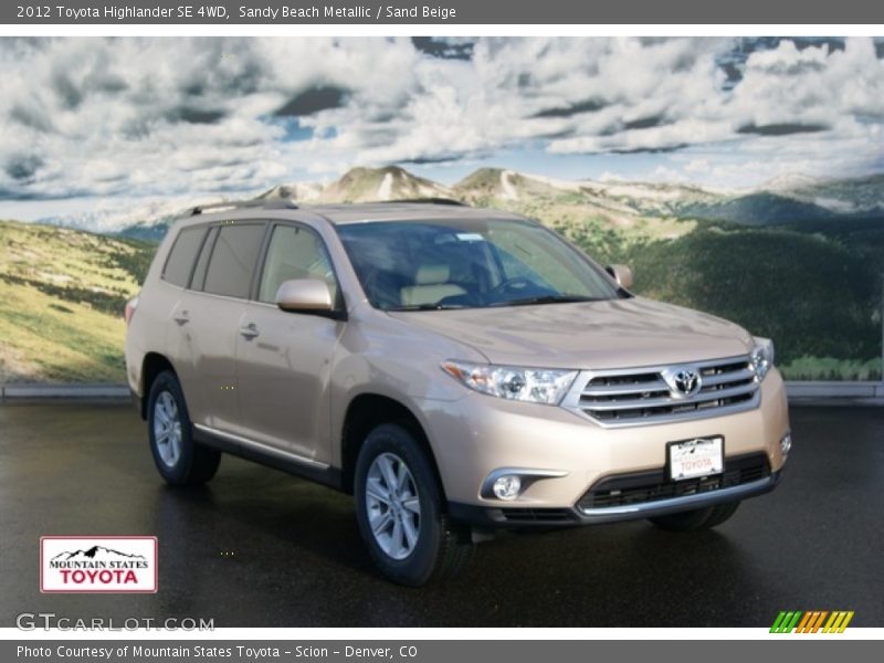 Sandy Beach Metallic / Sand Beige 2012 Toyota Highlander SE 4WD