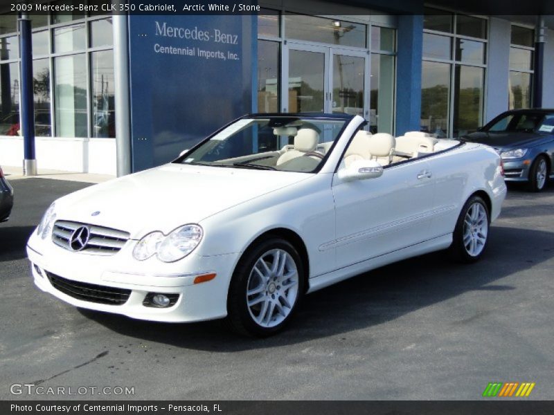 Arctic White / Stone 2009 Mercedes-Benz CLK 350 Cabriolet