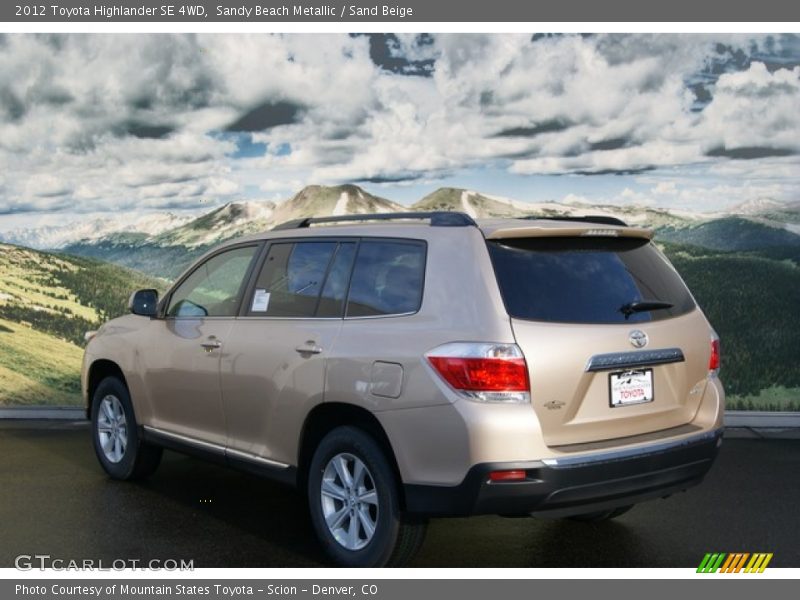Sandy Beach Metallic / Sand Beige 2012 Toyota Highlander SE 4WD