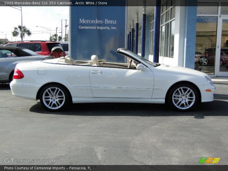 Arctic White / Stone 2009 Mercedes-Benz CLK 350 Cabriolet