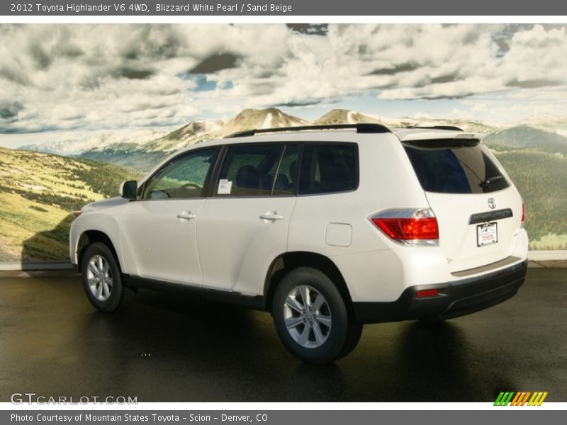 Blizzard White Pearl / Sand Beige 2012 Toyota Highlander V6 4WD