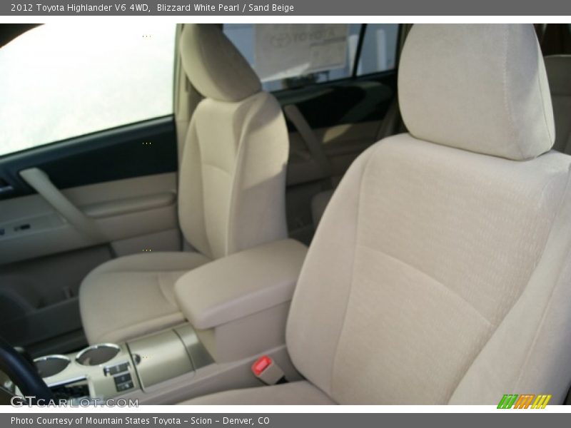 Blizzard White Pearl / Sand Beige 2012 Toyota Highlander V6 4WD