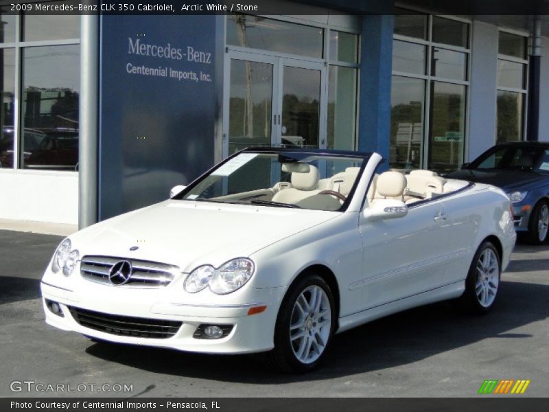 Arctic White / Stone 2009 Mercedes-Benz CLK 350 Cabriolet