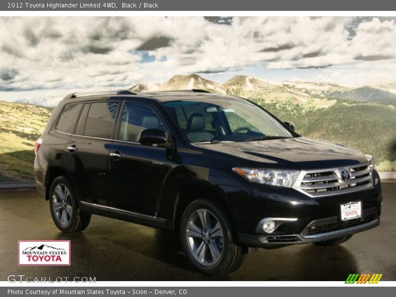Black / Black 2012 Toyota Highlander Limited 4WD