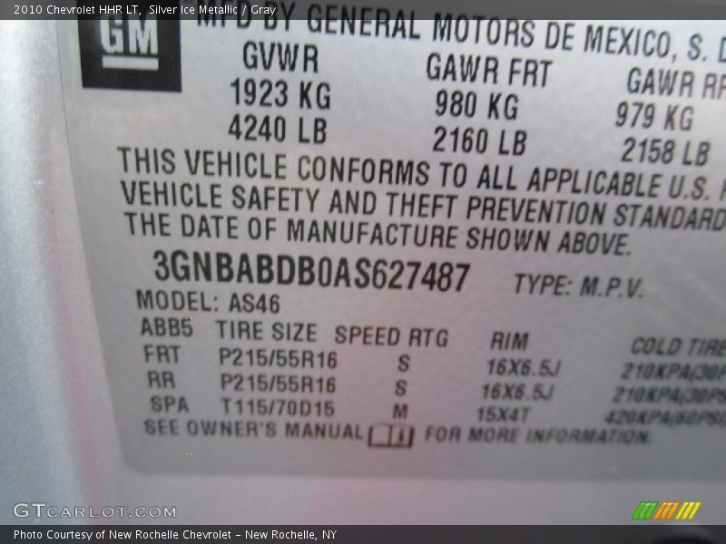 Silver Ice Metallic / Gray 2010 Chevrolet HHR LT