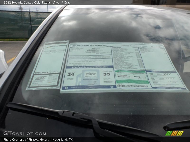 Radiant Silver / Gray 2012 Hyundai Sonata GLS