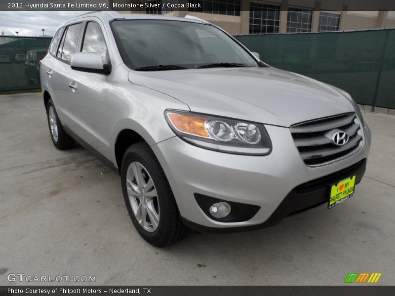 Moonstone Silver / Cocoa Black 2012 Hyundai Santa Fe Limited V6