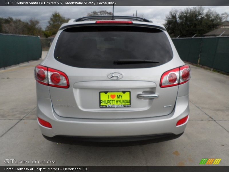 Moonstone Silver / Cocoa Black 2012 Hyundai Santa Fe Limited V6