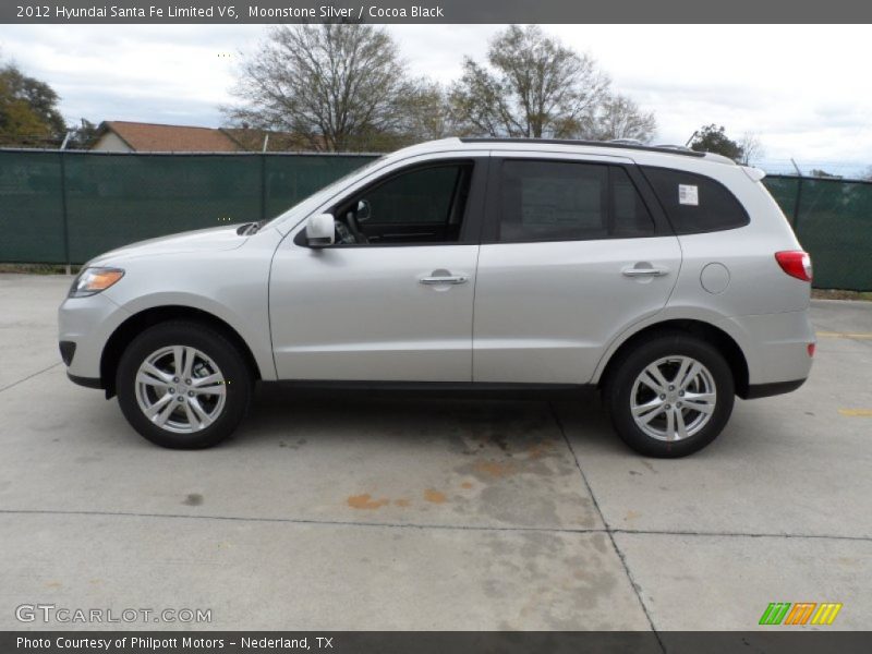 Moonstone Silver / Cocoa Black 2012 Hyundai Santa Fe Limited V6