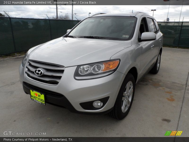 Moonstone Silver / Cocoa Black 2012 Hyundai Santa Fe Limited V6