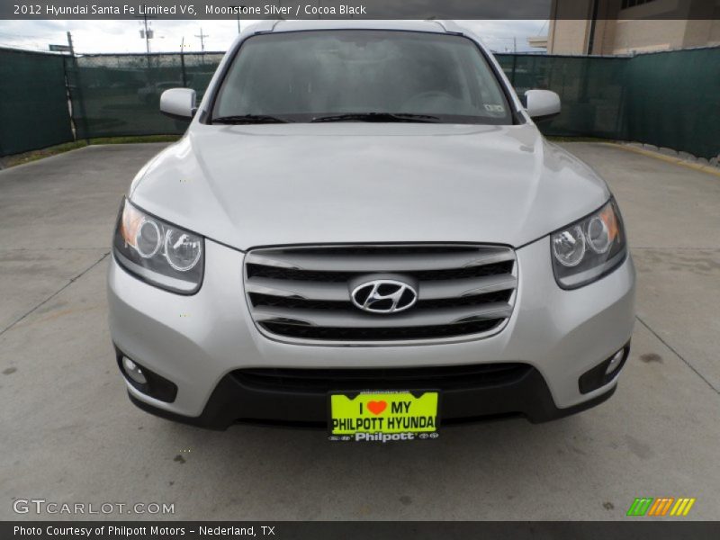 Moonstone Silver / Cocoa Black 2012 Hyundai Santa Fe Limited V6