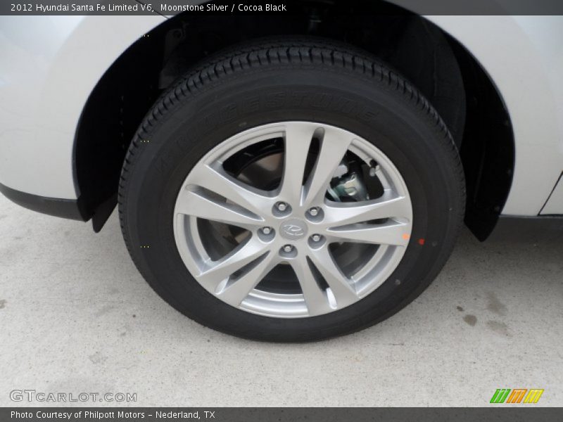 Moonstone Silver / Cocoa Black 2012 Hyundai Santa Fe Limited V6