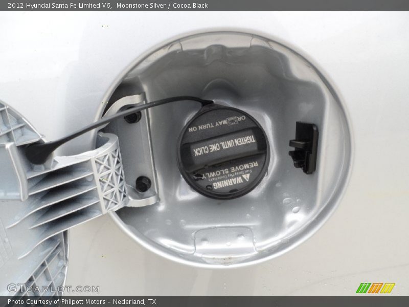 Moonstone Silver / Cocoa Black 2012 Hyundai Santa Fe Limited V6