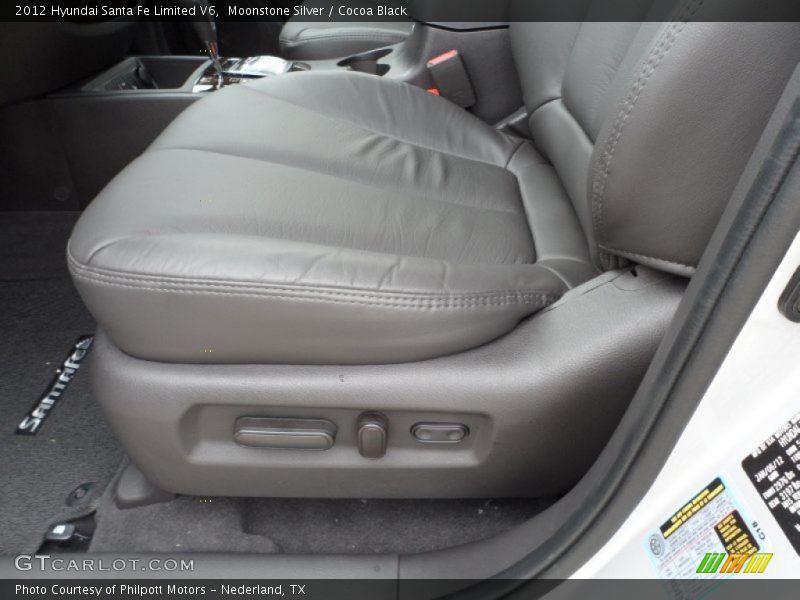 Moonstone Silver / Cocoa Black 2012 Hyundai Santa Fe Limited V6