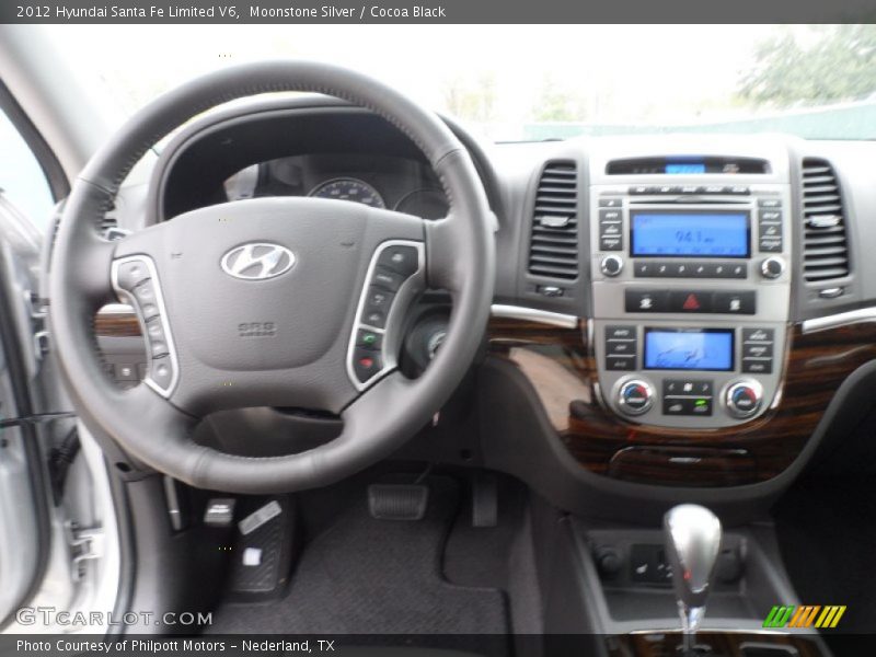 Moonstone Silver / Cocoa Black 2012 Hyundai Santa Fe Limited V6