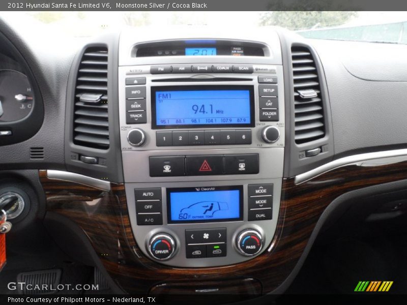 Moonstone Silver / Cocoa Black 2012 Hyundai Santa Fe Limited V6