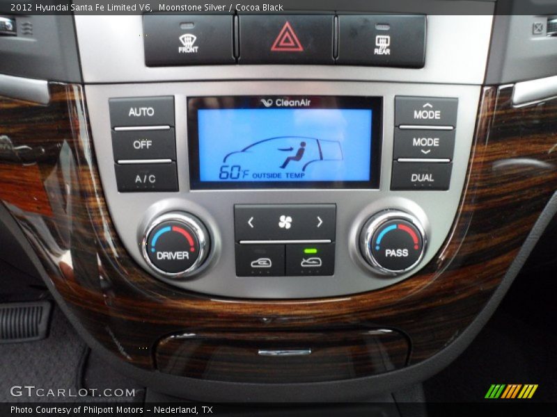 Moonstone Silver / Cocoa Black 2012 Hyundai Santa Fe Limited V6