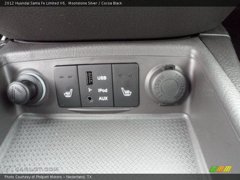 Moonstone Silver / Cocoa Black 2012 Hyundai Santa Fe Limited V6