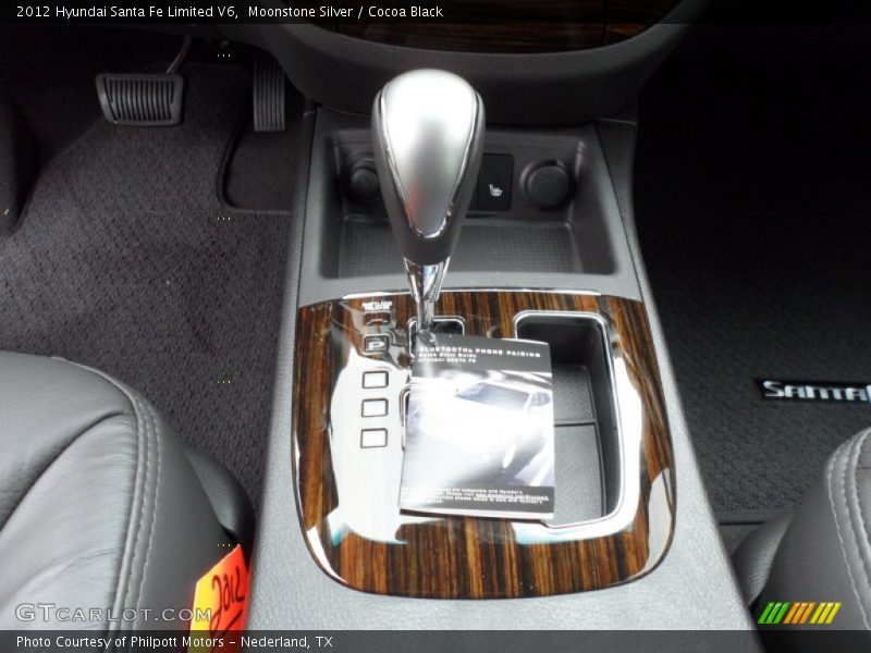 Moonstone Silver / Cocoa Black 2012 Hyundai Santa Fe Limited V6