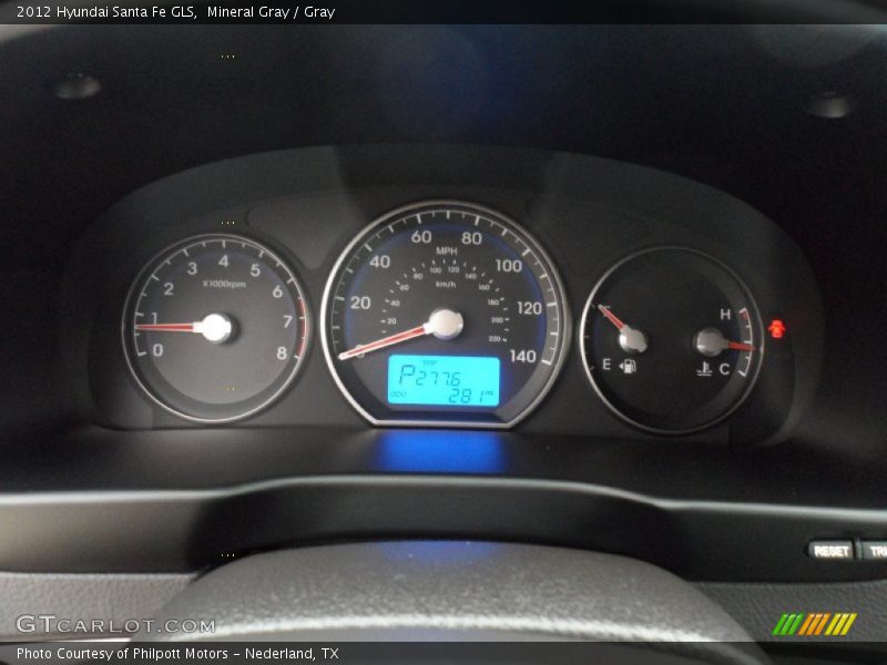 Mineral Gray / Gray 2012 Hyundai Santa Fe GLS