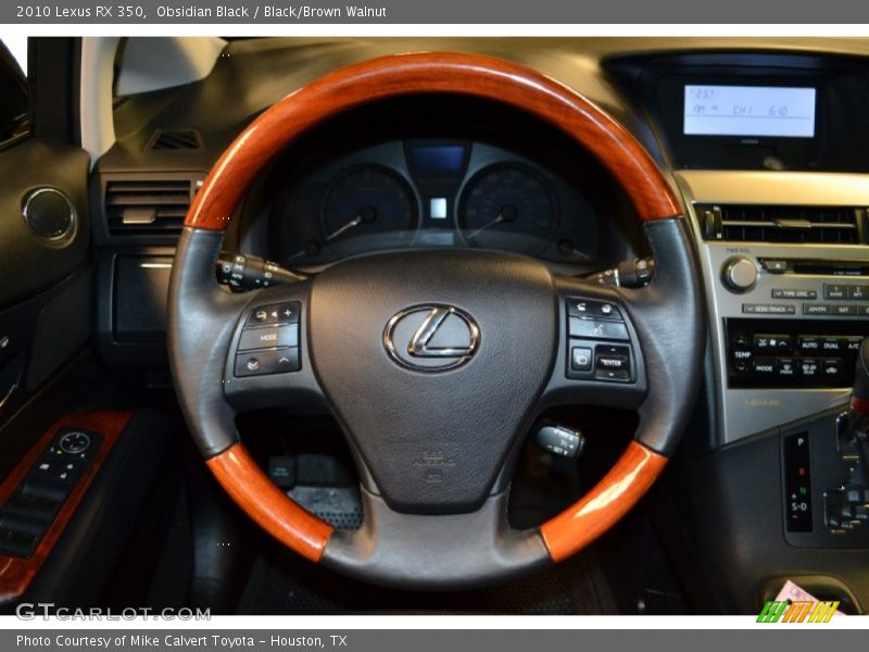 Obsidian Black / Black/Brown Walnut 2010 Lexus RX 350