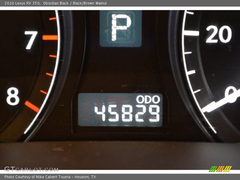 Obsidian Black / Black/Brown Walnut 2010 Lexus RX 350
