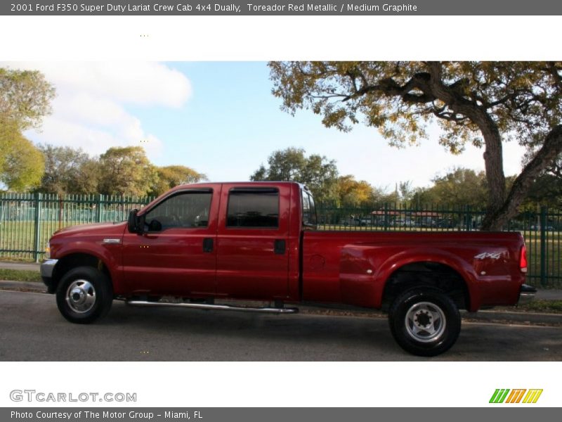 Toreador Red Metallic / Medium Graphite 2001 Ford F350 Super Duty Lariat Crew Cab 4x4 Dually