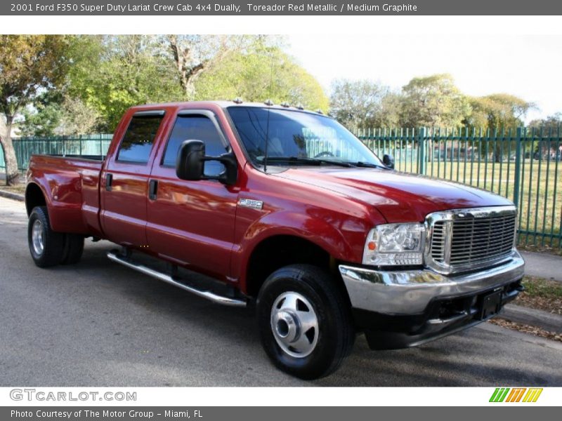 Toreador Red Metallic / Medium Graphite 2001 Ford F350 Super Duty Lariat Crew Cab 4x4 Dually