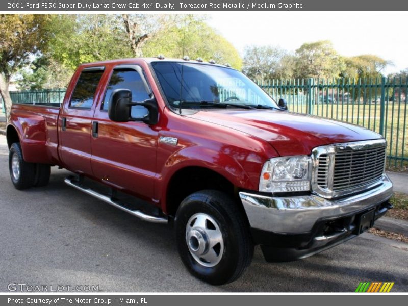 Toreador Red Metallic / Medium Graphite 2001 Ford F350 Super Duty Lariat Crew Cab 4x4 Dually