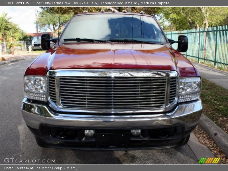 Toreador Red Metallic / Medium Graphite 2001 Ford F350 Super Duty Lariat Crew Cab 4x4 Dually