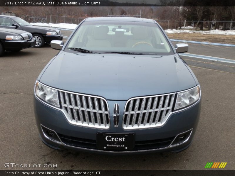 Steel Blue Metallic / Light Camel 2012 Lincoln MKZ AWD