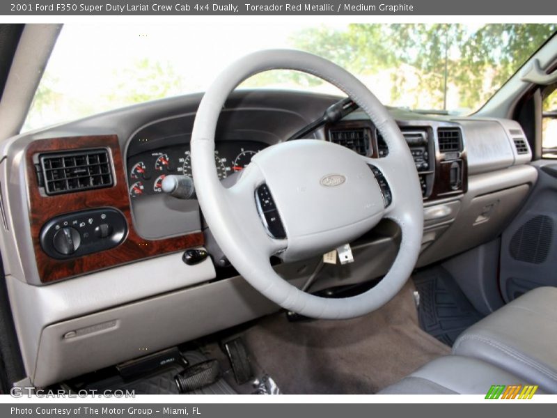 Toreador Red Metallic / Medium Graphite 2001 Ford F350 Super Duty Lariat Crew Cab 4x4 Dually