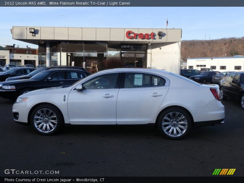 White Platinum Metallic Tri-Coat / Light Camel 2012 Lincoln MKS AWD